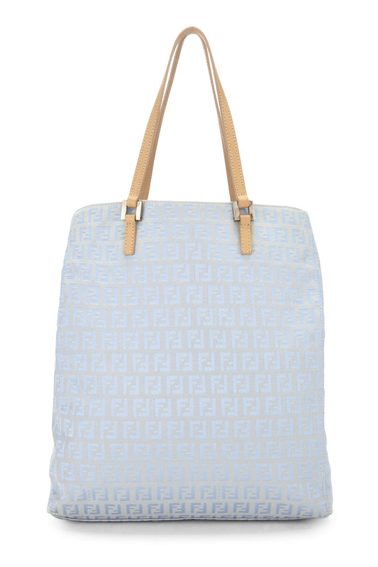 Fendi, Blue Zucchino Canvas Vertical Tote Small, Blue