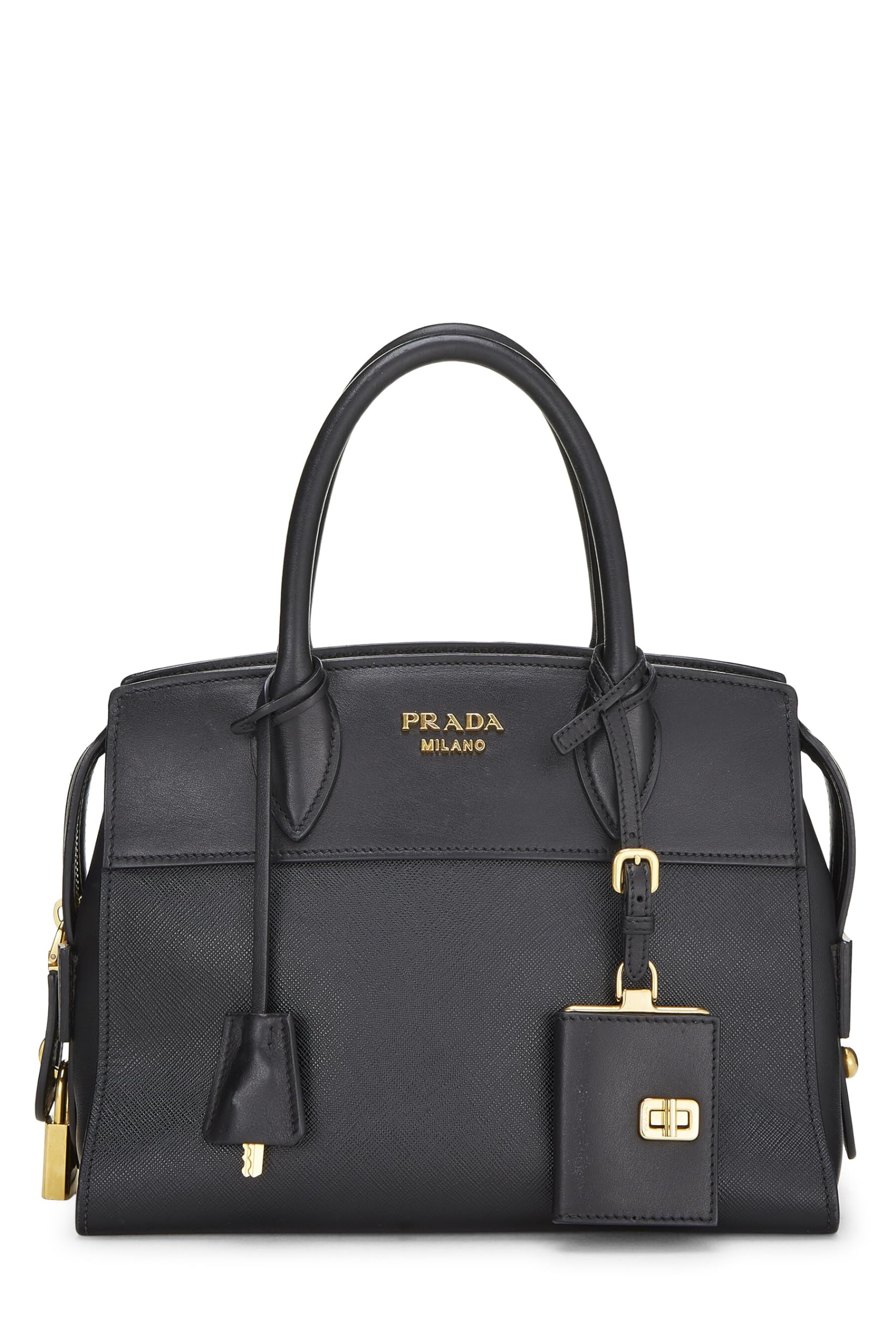 Prada, Black Saffiano Esplanade Small, Black Luxury Handbag