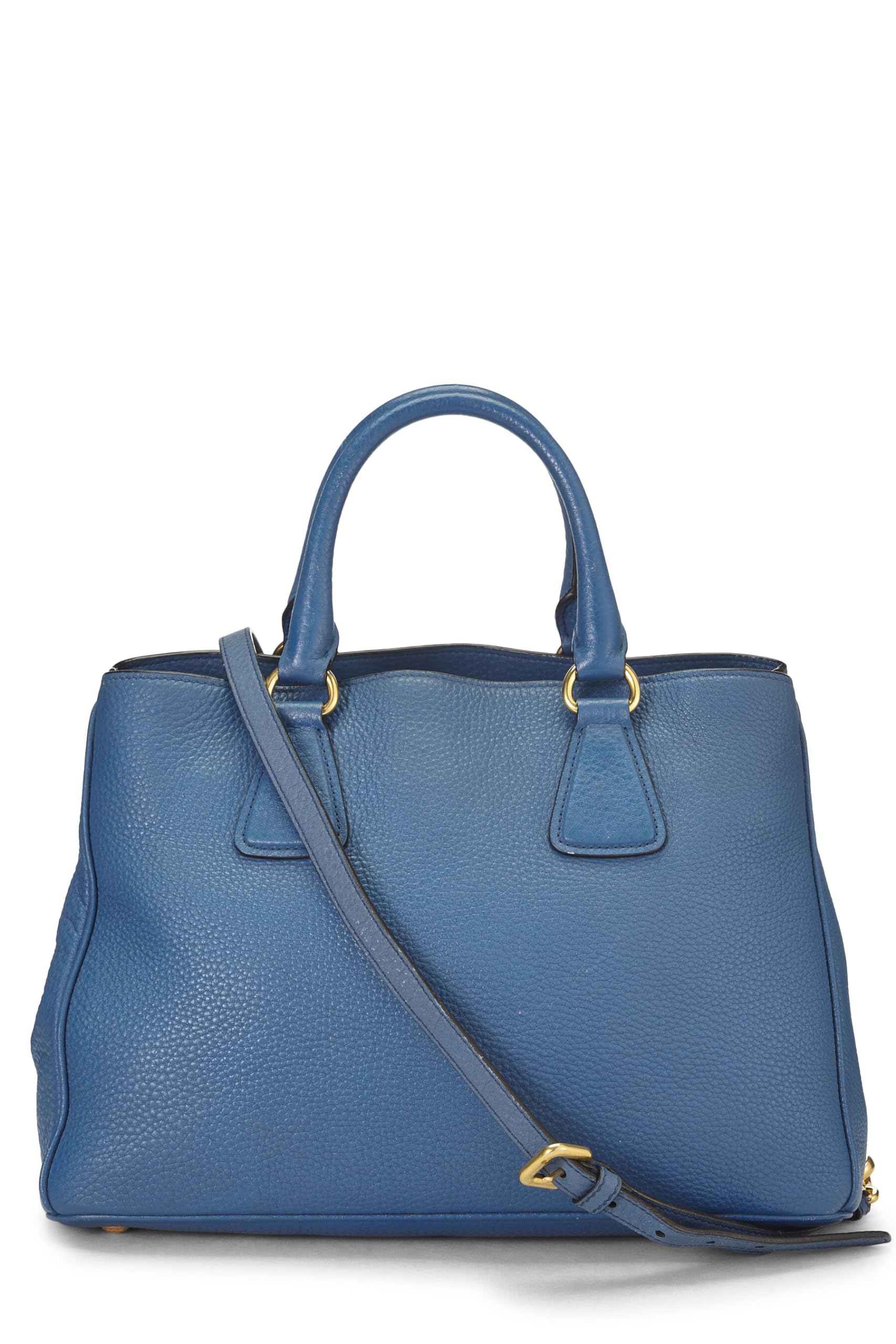 Prada, Blue Vitello Daino Convertible Handbag, Blue