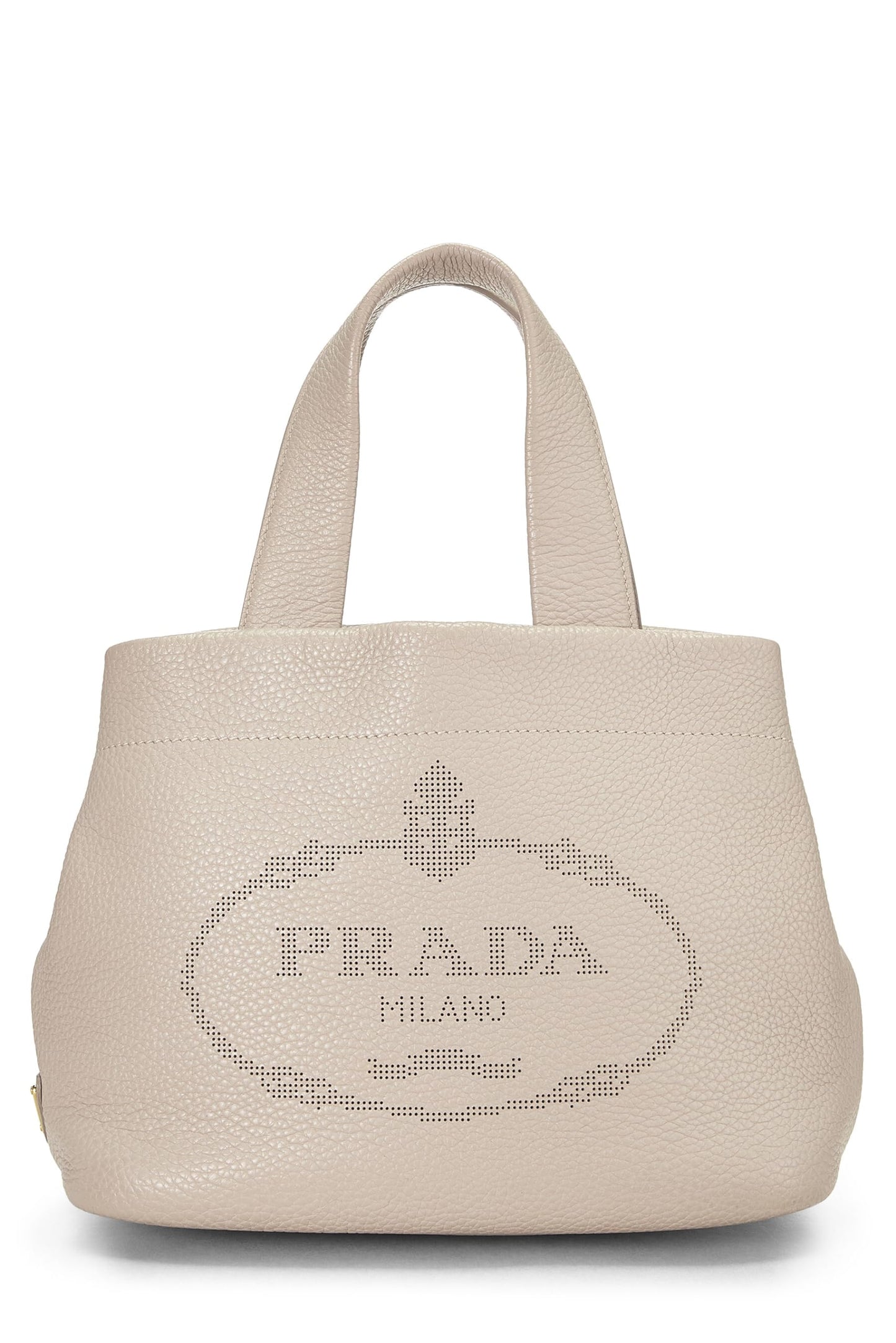 Prada, Pink Vitello Daino Perforated Logo Handbag, Pink