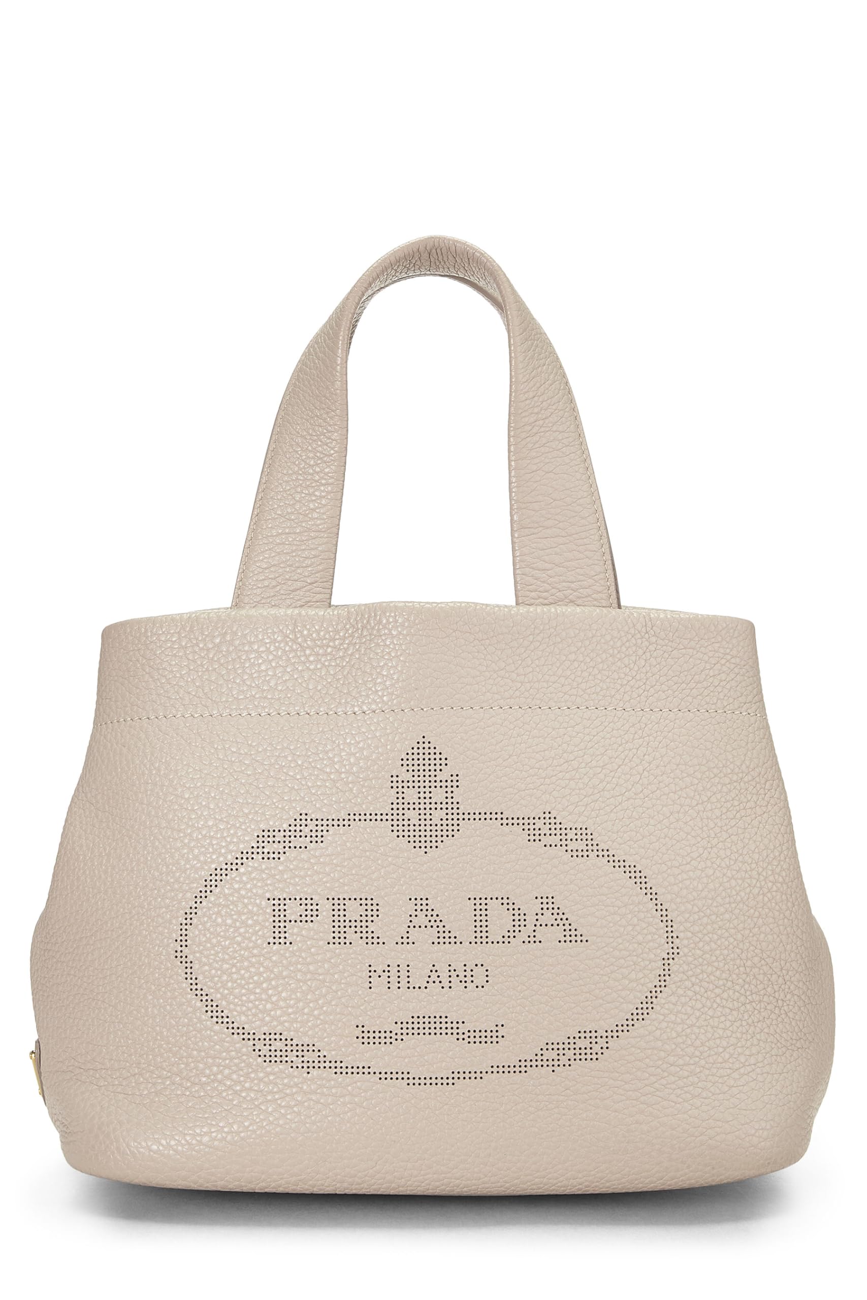Prada, Pink Vitello Daino Perforated Logo Handbag, Pink