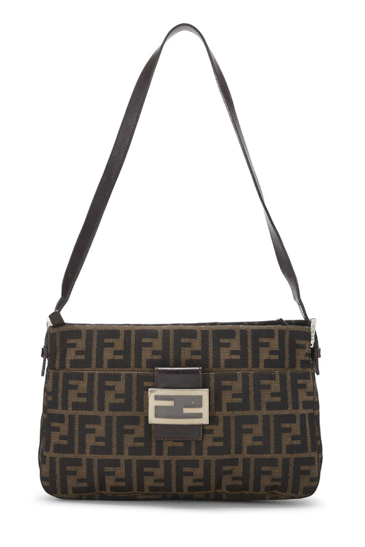 Fendi, Brown Zucca Canvas Shoulder Bag, Brown