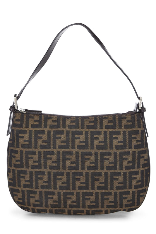 Fendi, Brown Zucca Canvas Shoulder Bag, Brown