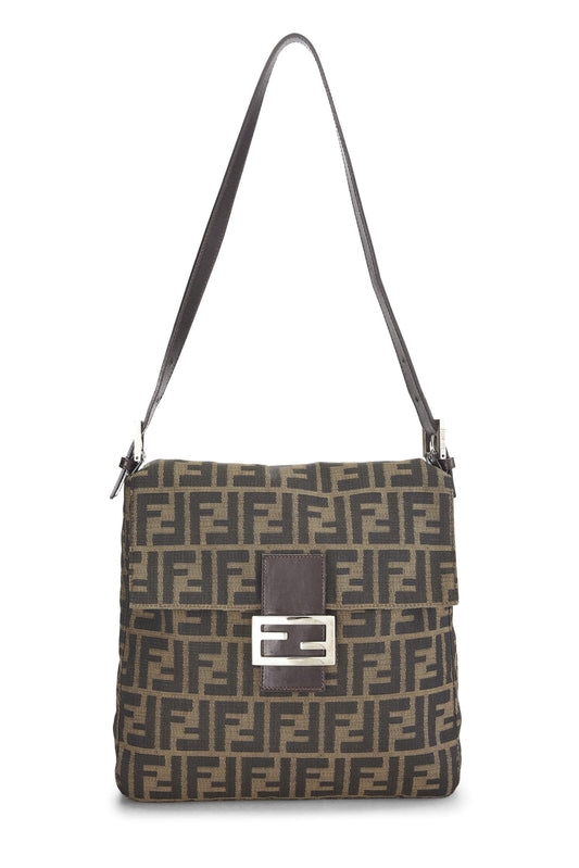 Fendi, Brown Zucca Canvas Shoulder Bag, Brown