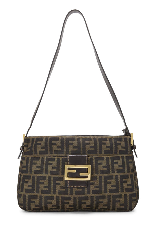 Fendi, Brown Zucca Canvas Shoulder Bag, Brown