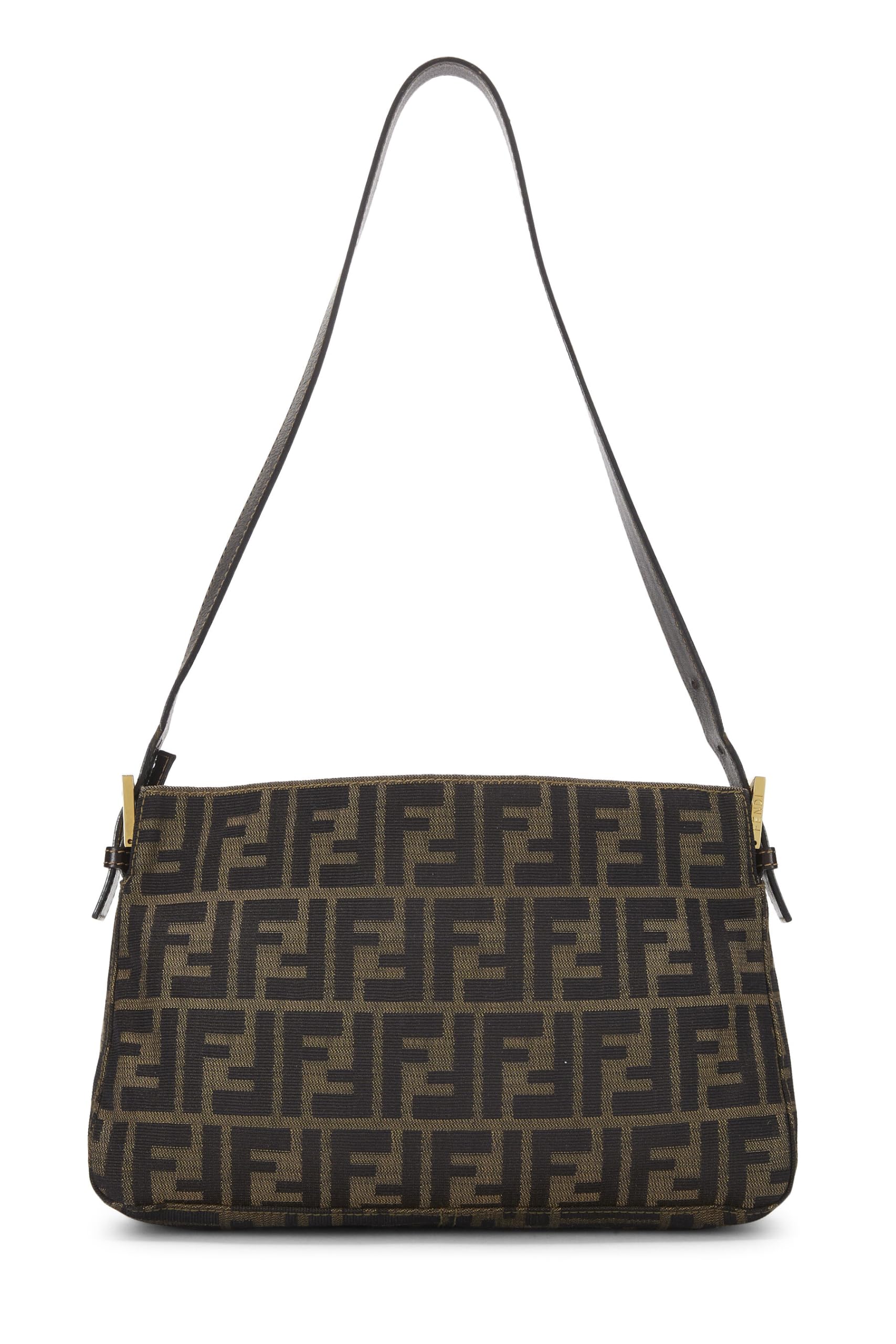 Fendi, Brown Zucca Canvas Shoulder Bag, Brown