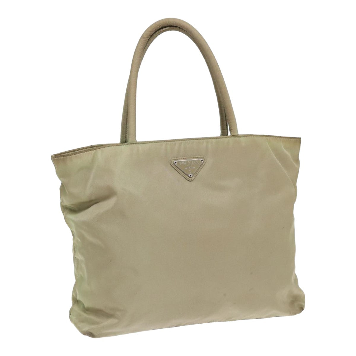 PRADA Tote Bag Nylon Cream Auth