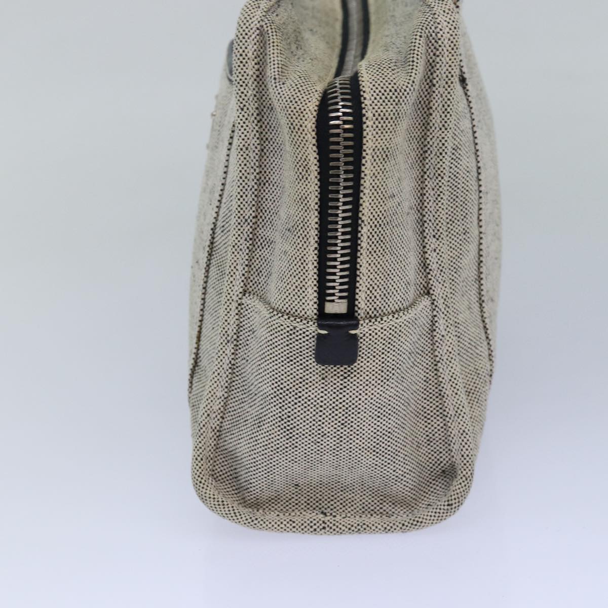 PRADA Hand Bag Canvas Gray Auth