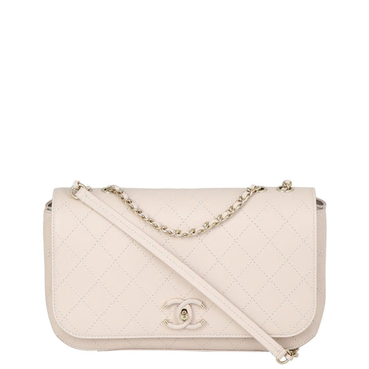 Chanel Calfskin CC Quilted Flap Bag
