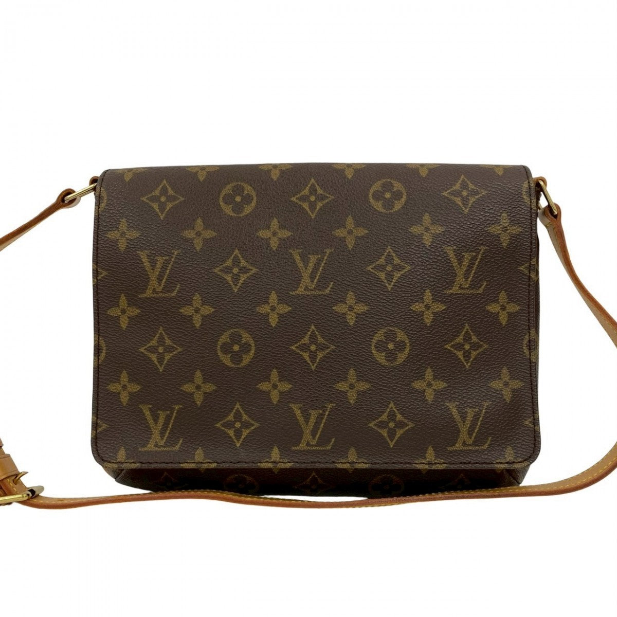 LOUIS VUITTON Shoulder Bag Leather, PVC Brown Monogram Mtte Tango Women