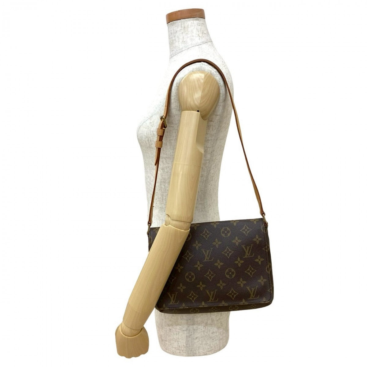 LOUIS VUITTON Shoulder Bag Leather, PVC Brown Monogram Mtte Tango Women