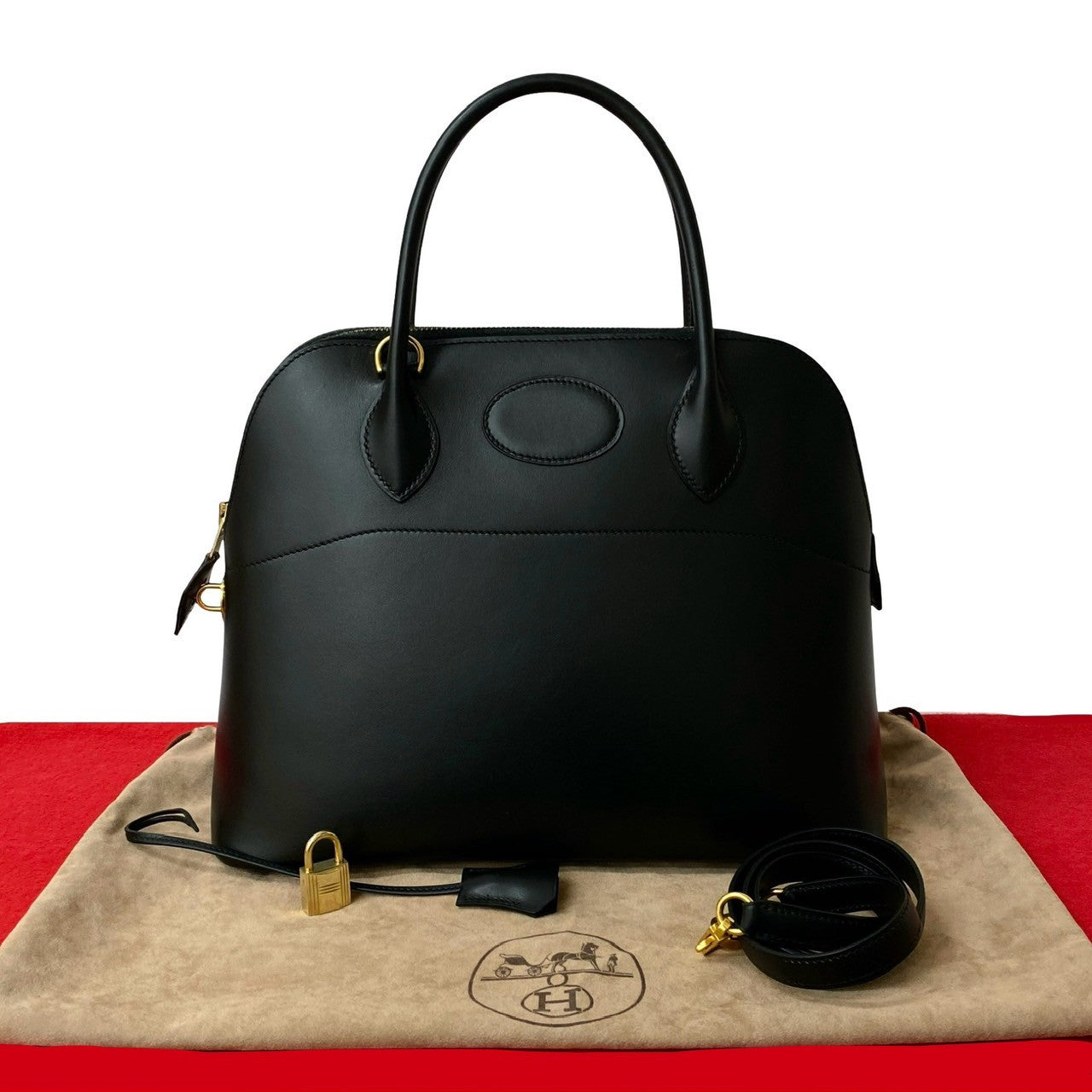 HERMES Shoulder Bag Box scarf black Bored 31