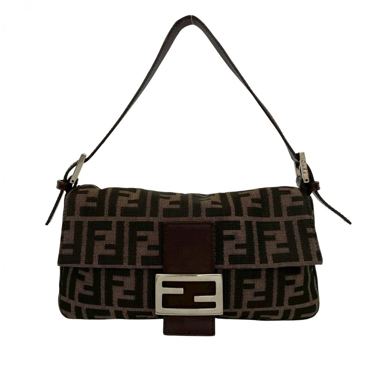 FENDI Shoulder Bag canvas Brown Mamma Bucket