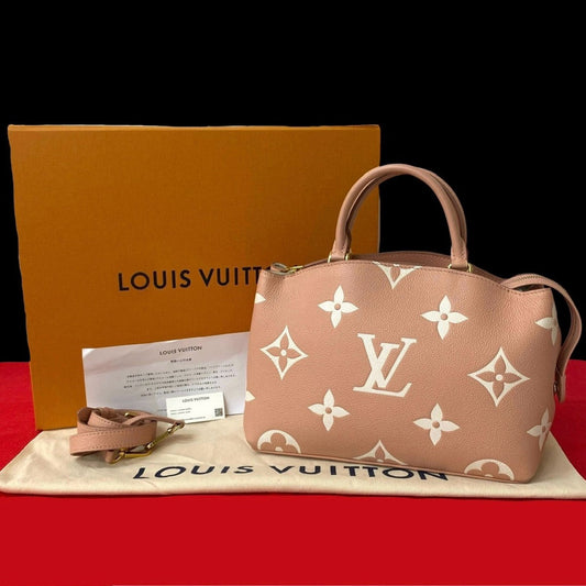 LOUIS VUITTON Shoulder Bag leather pink Monogram Unplant Petit Palais PM