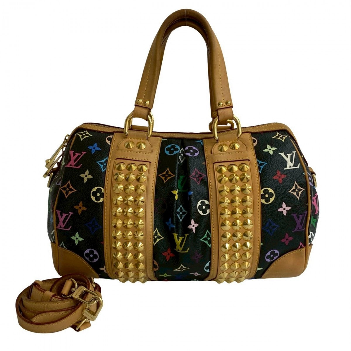 LOUIS VUITTON Shoulder Bag leather multicolor Monogram multicolor Courtney MM