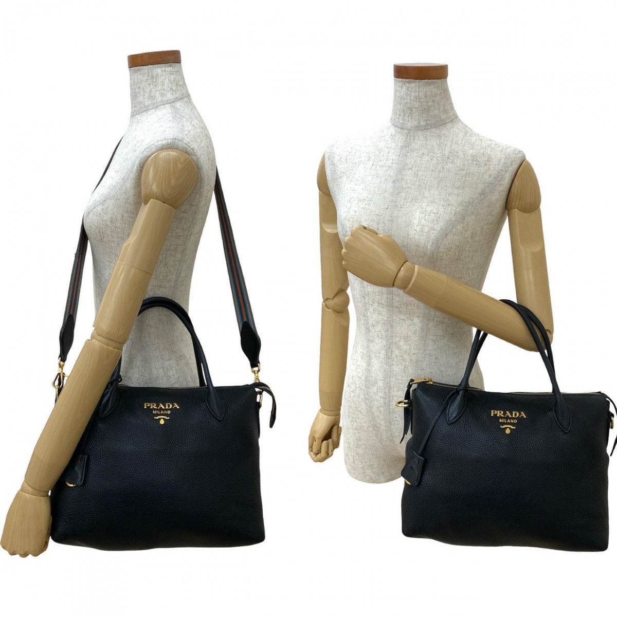 PRADA Shoulder Bag leather black