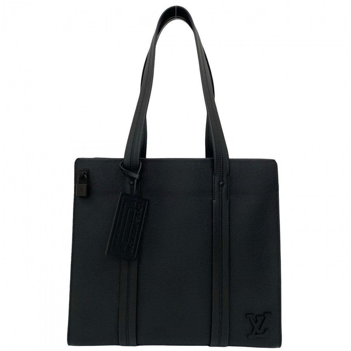 LOUIS VUITTON Tote Bag leather black Aerogram Takeoff Tote