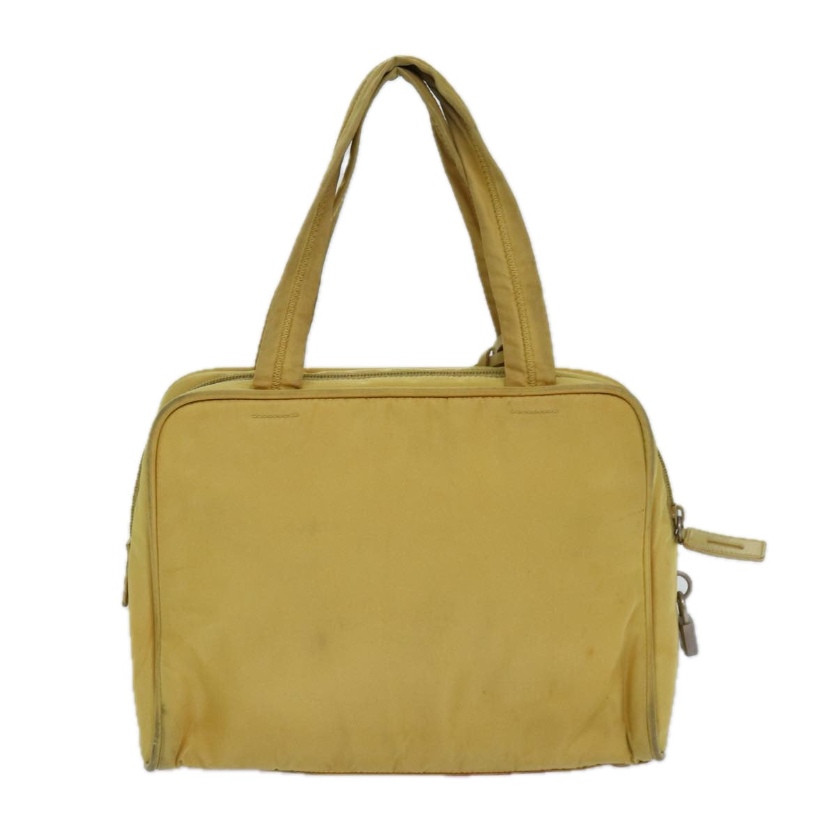 PRADA Hand Bag Nylon Yellow Auth