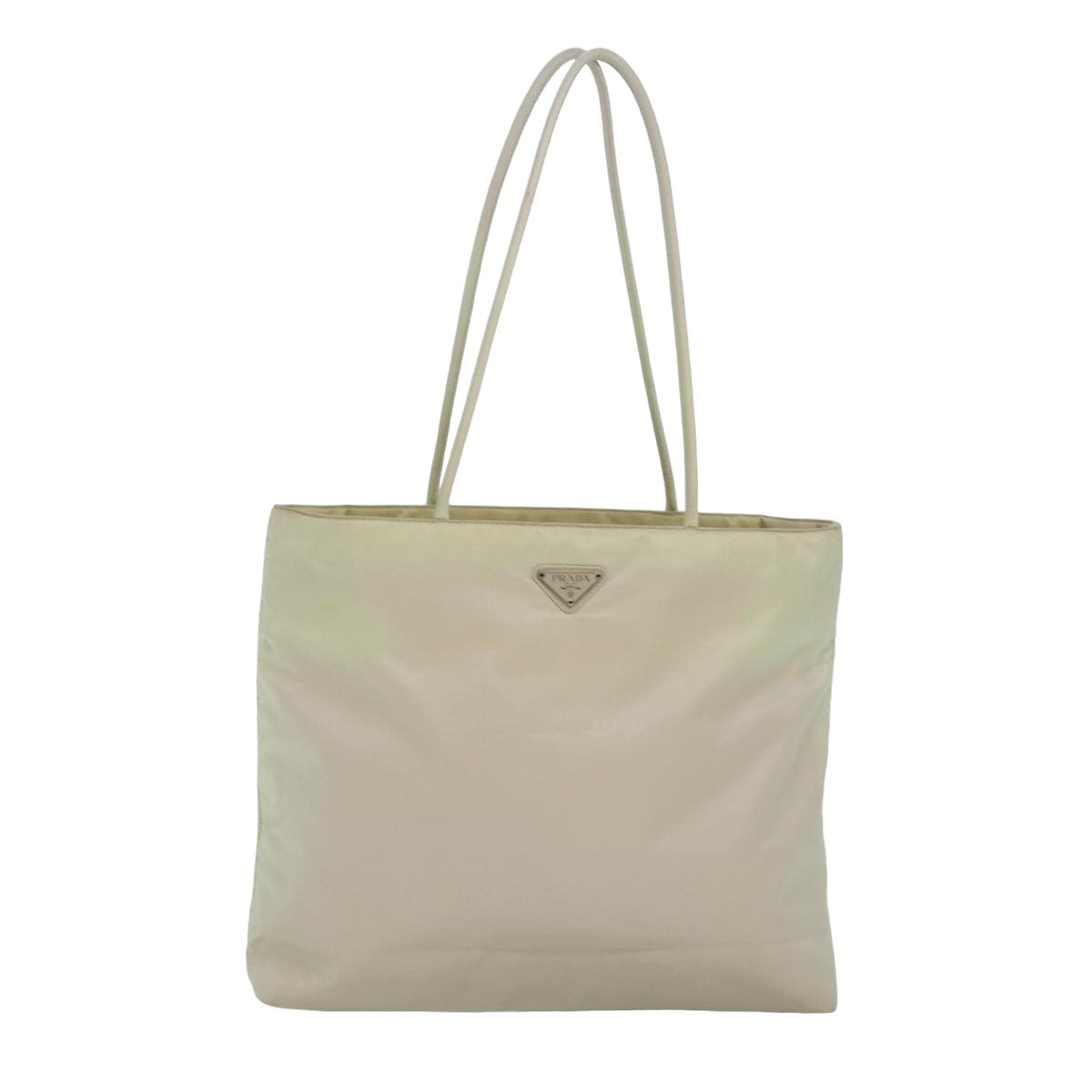 PRADA Tote Bag Nylon White Auth