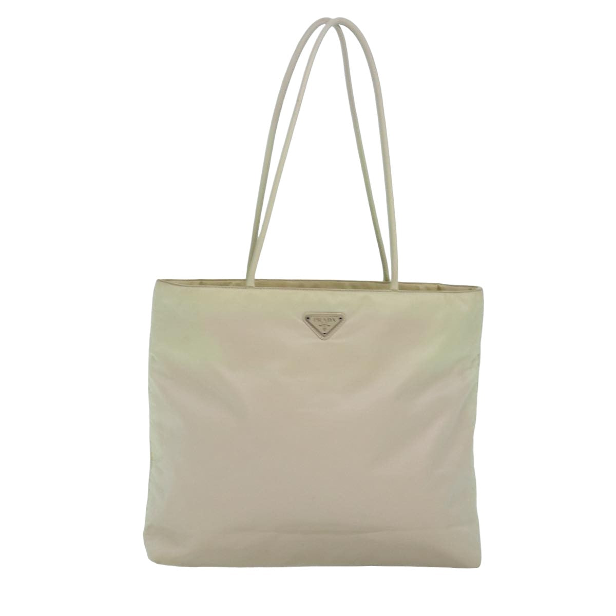 PRADA Tote Bag Nylon White Auth