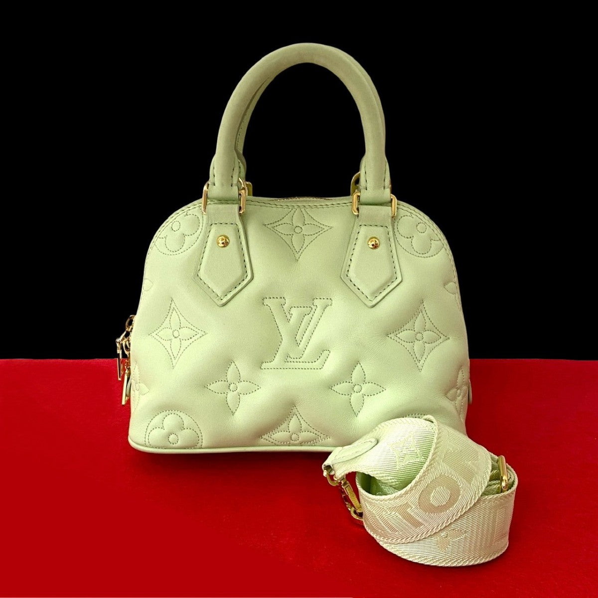 LOUIS VUITTON Shoulder Bag leather Mint green bubble glam Almasoft BB