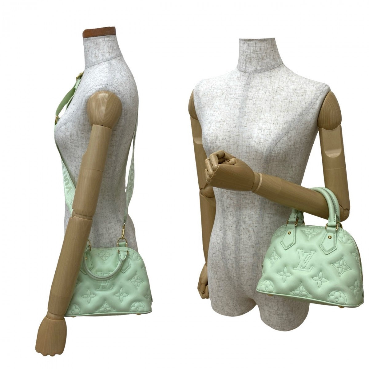 LOUIS VUITTON Shoulder Bag leather Mint green bubble glam Almasoft BB