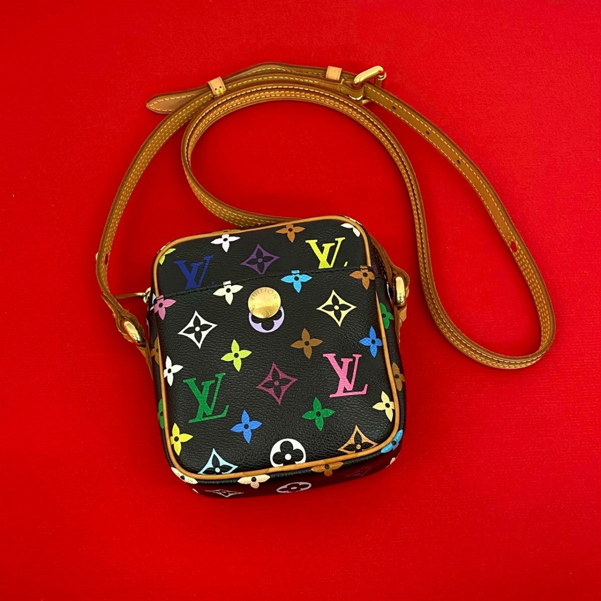 LOUIS VUITTON Shoulder Bag leather multicolor Monogram multicolor lift