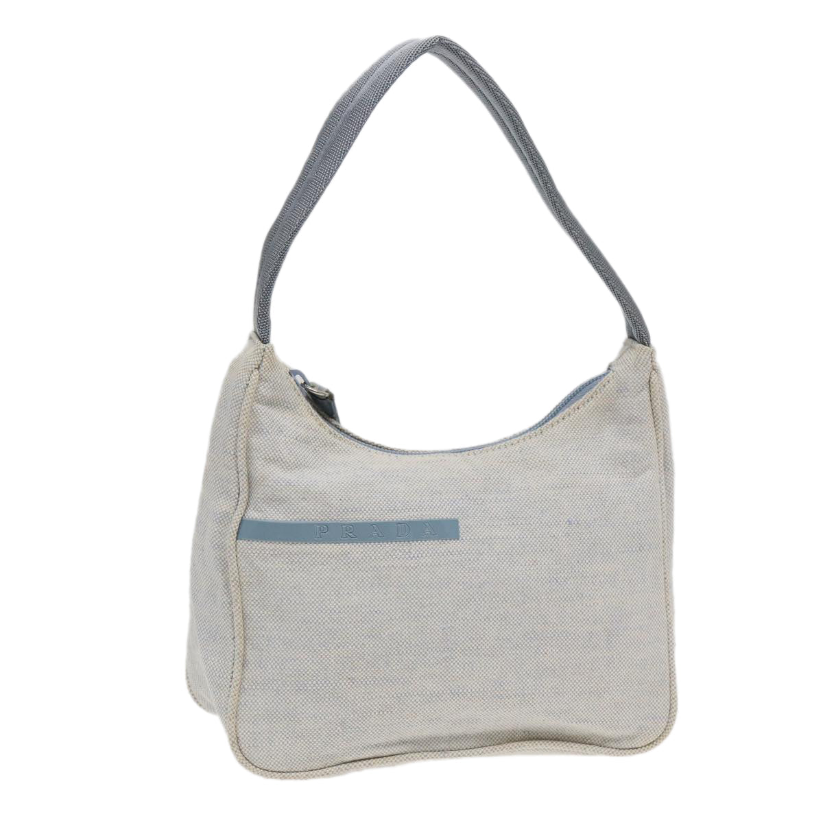 PRADA Sports Accessory Pouch Canvas Light Blue Auth Luxury Handbag