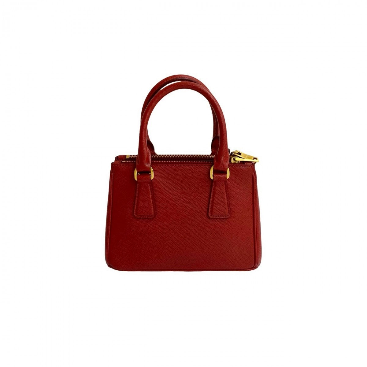 PRADA Shoulder Bag leather Red Galleria Micro
