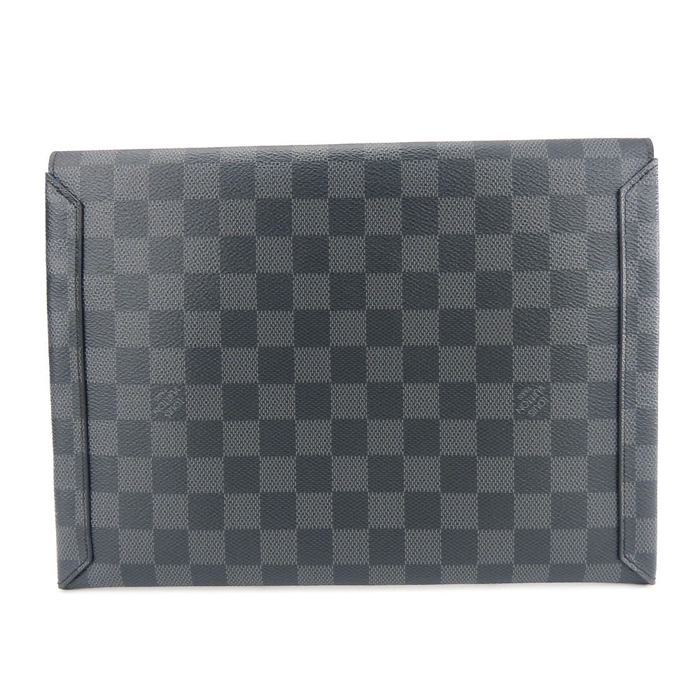 LOUIS VUITTON business bag N60255 Damier Grafitte black Alpha Triple Pouch unisex(Unisex)