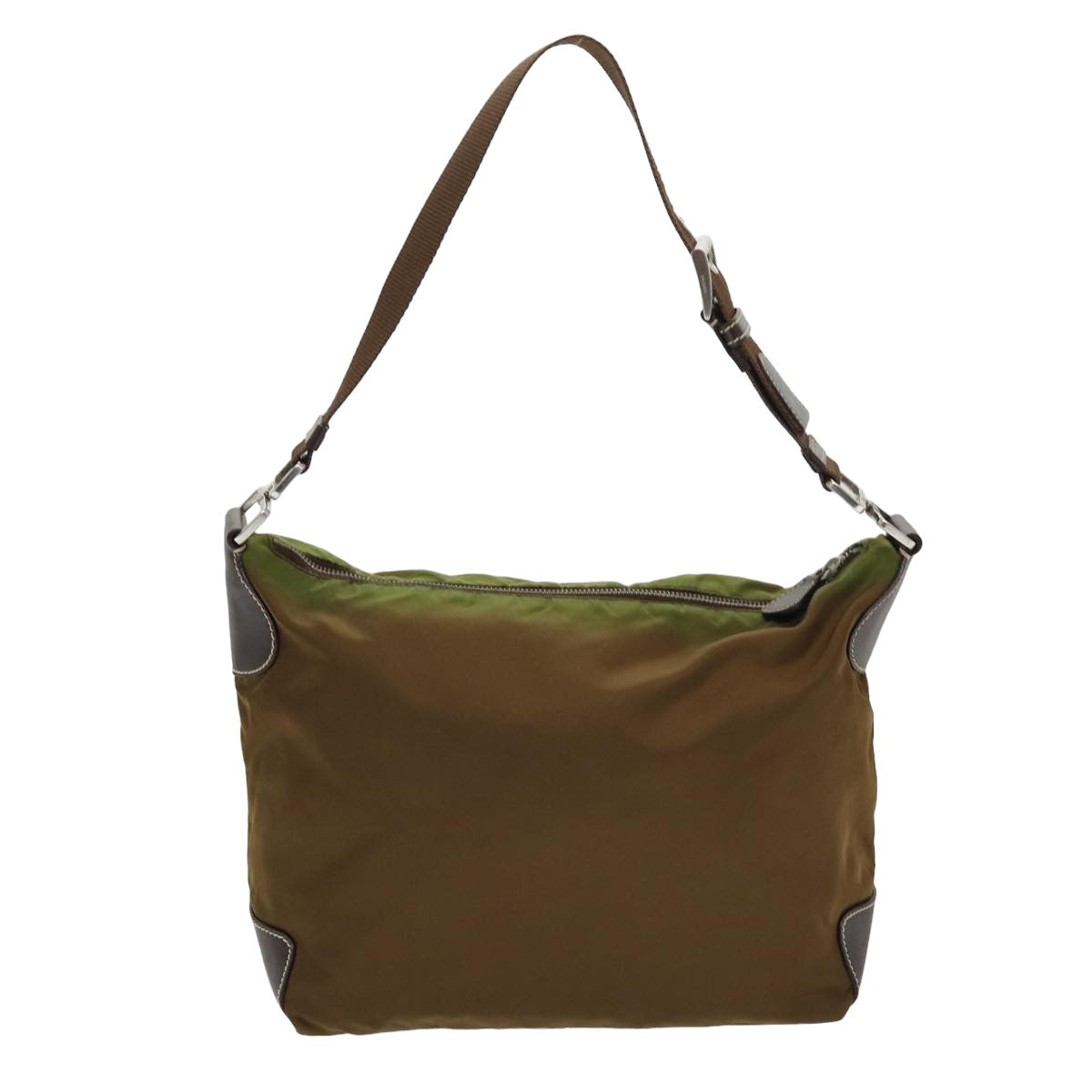 PRADA Shoulder Bag Nylon Khaki Auth