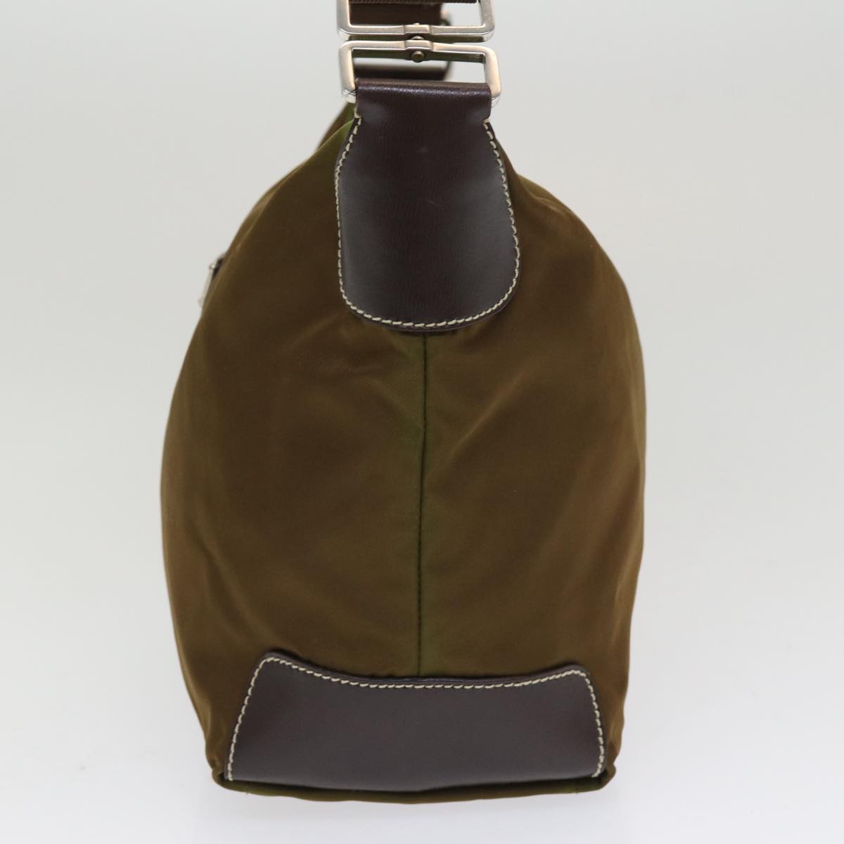 PRADA Shoulder Bag Nylon Khaki Auth