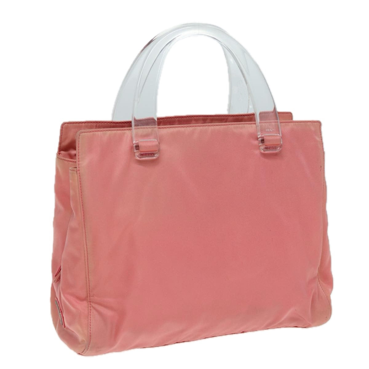 PRADA Hand Bag Nylon Pink Auth