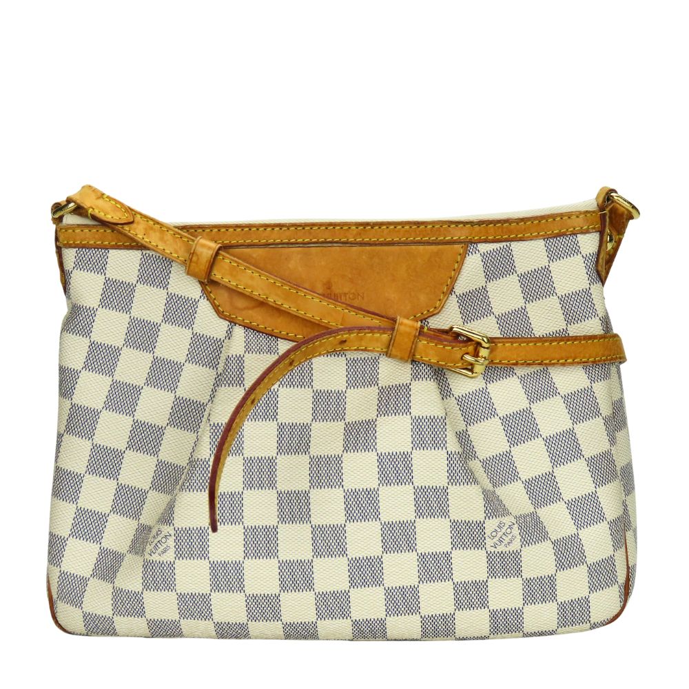 LOUIS VUITTON Shoulder Bag Damier Azur white Siracusa PM