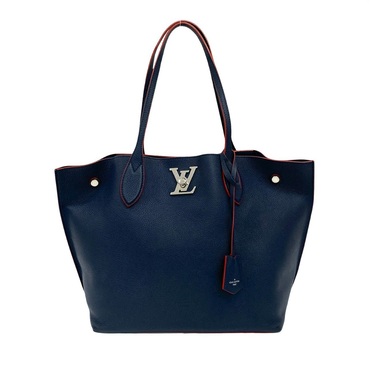 LOUIS VUITTON Tote Bag leather Navy Rock me go