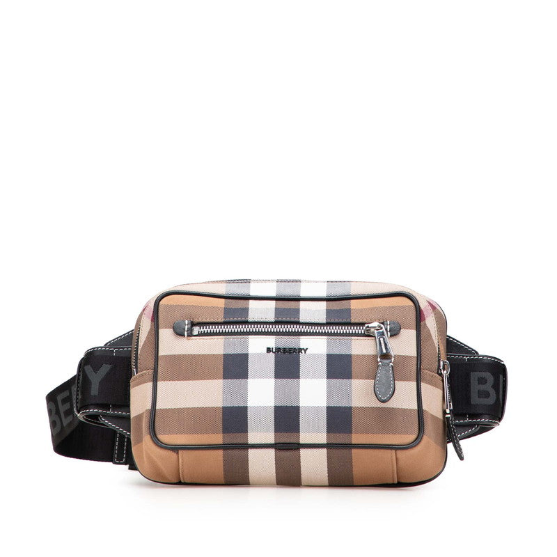 Burberry Check Canvas Leather Body Bag