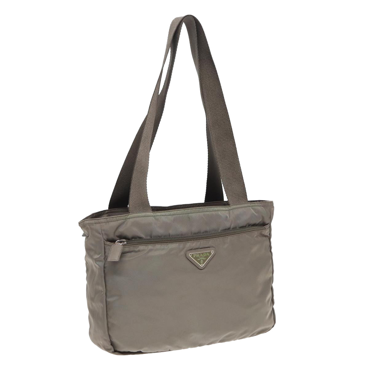 PRADA Tote Bag Nylon Khaki Auth
