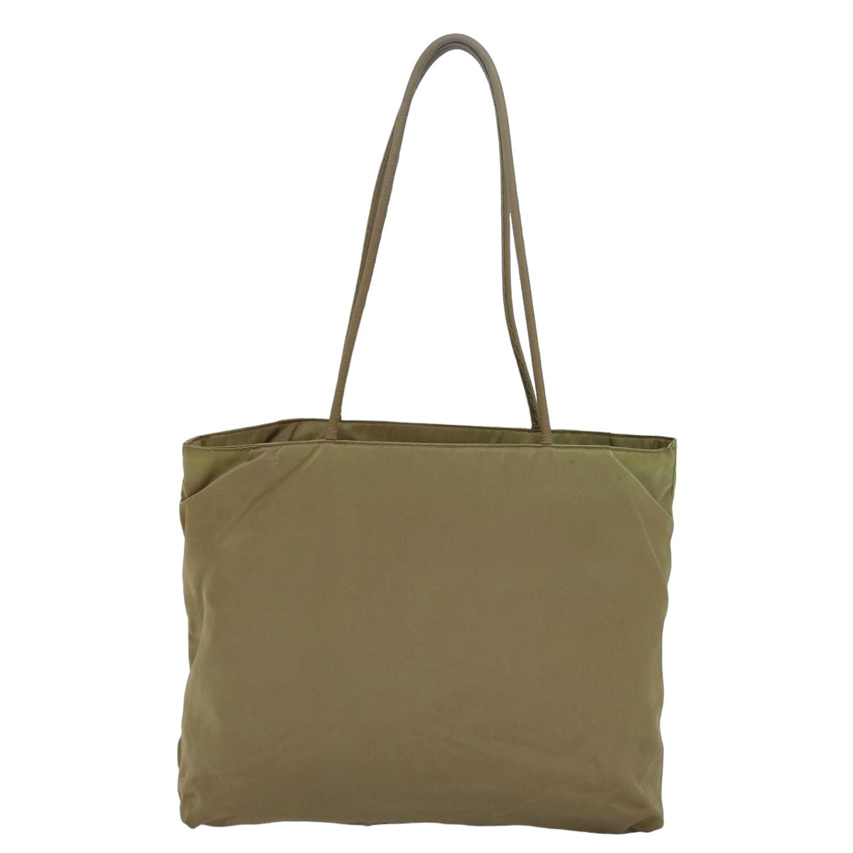 PRADA Tote Bag Nylon Beige Auth