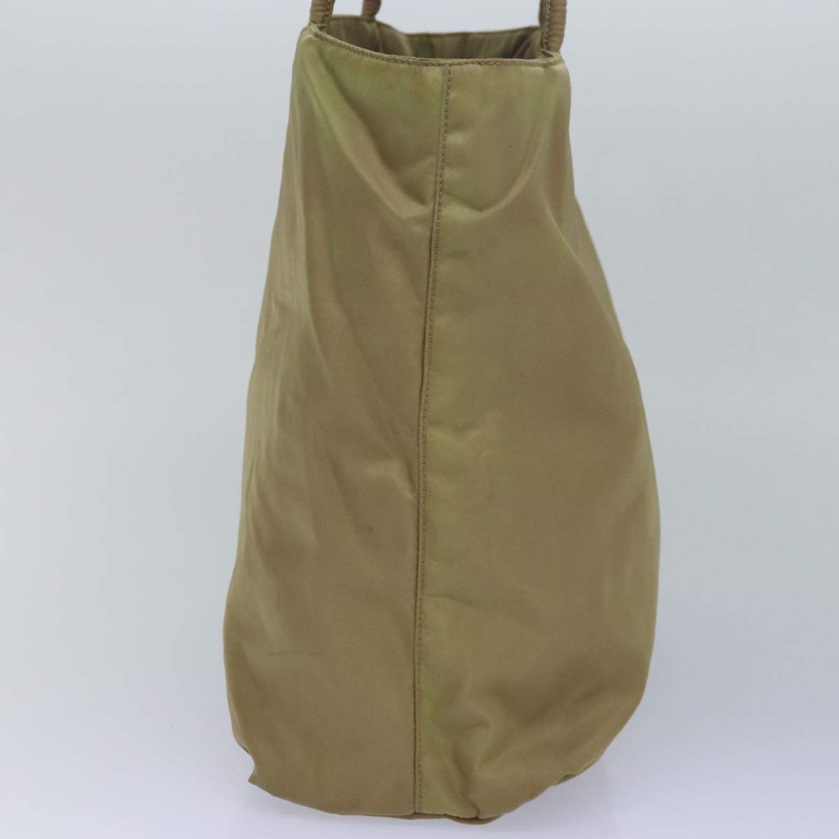 PRADA Tote Bag Nylon Beige Auth