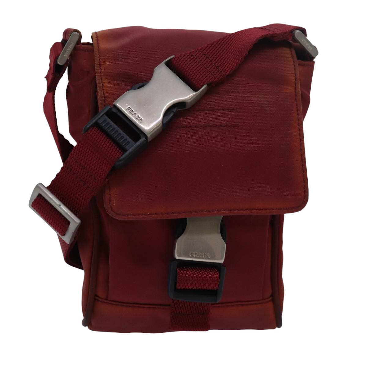 PRADA Shoulder Bag Nylon Red Auth