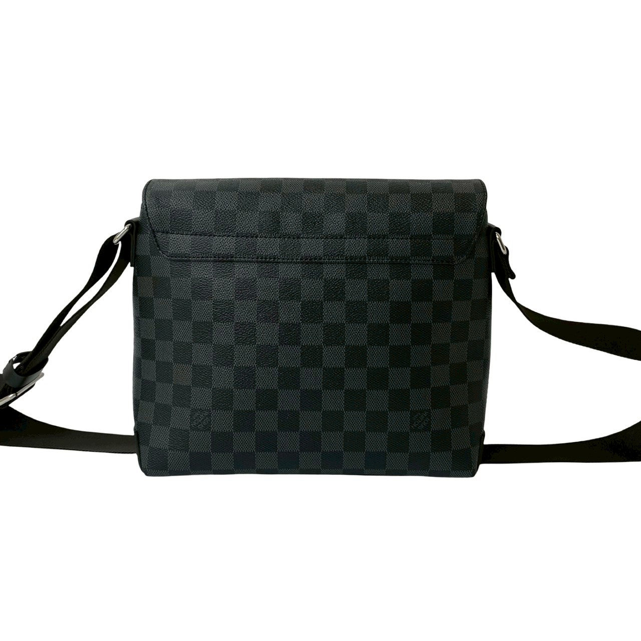 LOUIS VUITTON Shoulder Bag leather black Damier Grafitte District PM