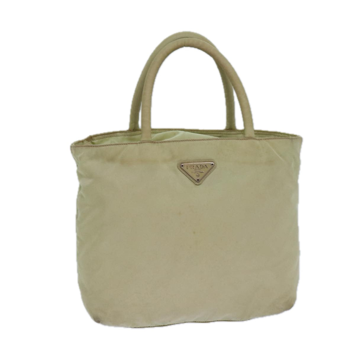 PRADA Hand Bag Nylon Beige Auth