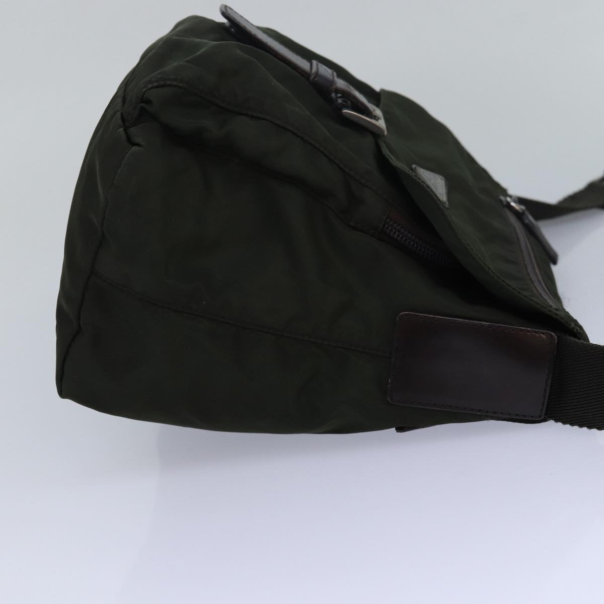 PRADA Shoulder Bag Nylon Khaki Brown Auth