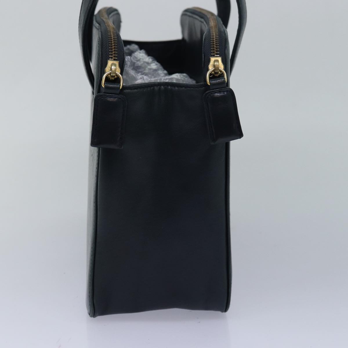PRADA Hand Bag Leather Navy Auth