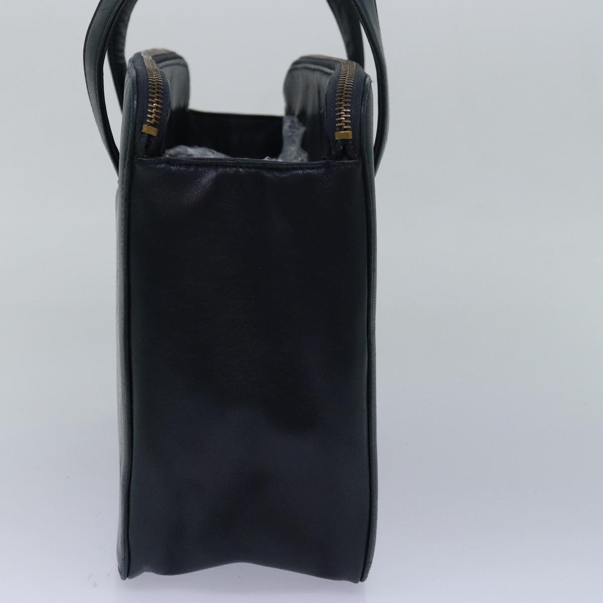 PRADA Hand Bag Leather Navy Auth