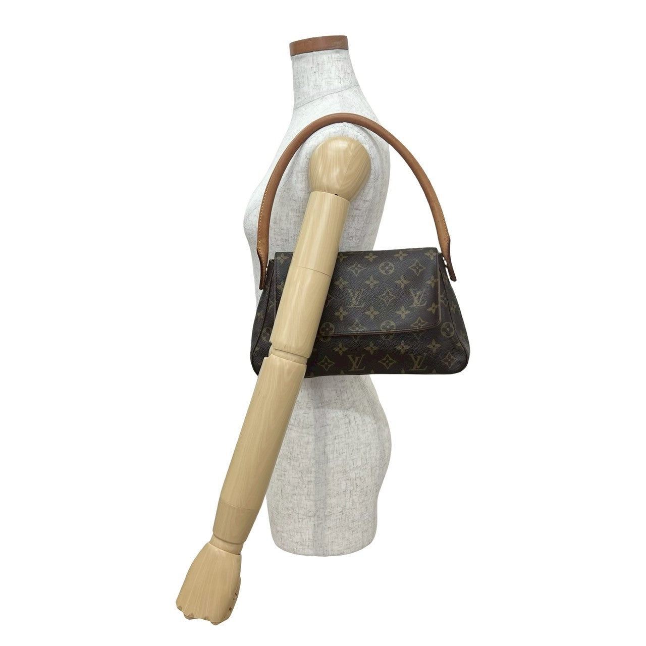 Elegant Women's Shoulder Bag | LOUIS VUITTON Shoulder Bag leather Brown Monogram Mini Looping