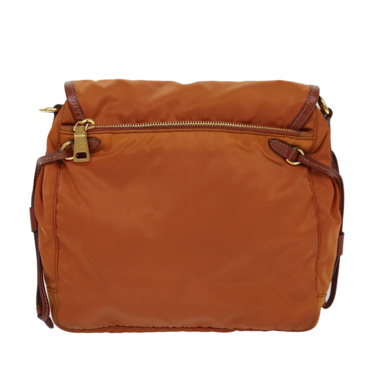 PRADA Shoulder Bag Nylon Orange Auth