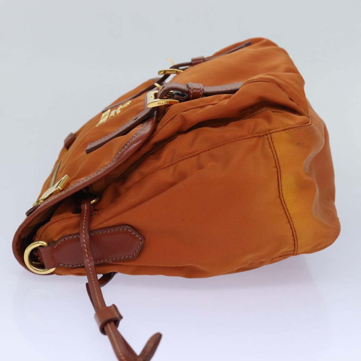 PRADA Shoulder Bag Nylon Orange Auth