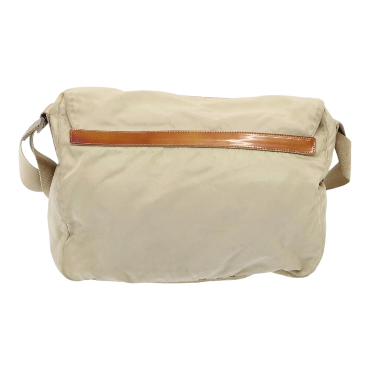 PRADA Shoulder Bag Nylon Beige Auth
