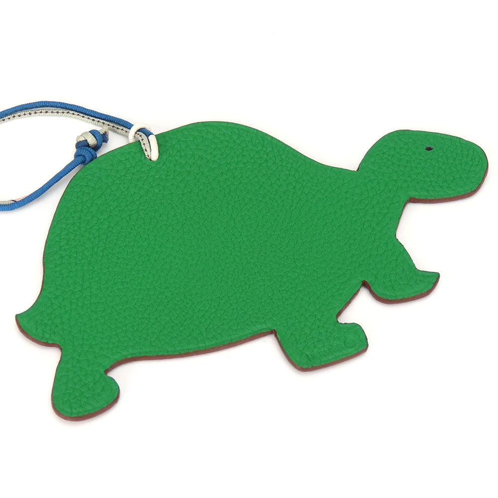 HERMES Bag charm Epsom , Taurillon Clemence green Petite Ash Turtle GM Women